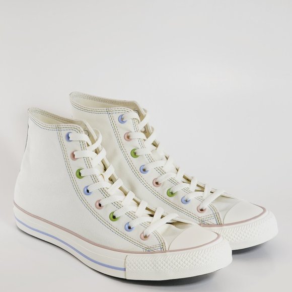 Converse CTAS Hi Egret/Mystic Sky/Pink Sage Canvas Unisex Sneakers A04638F NWT - Picture 1 of 6